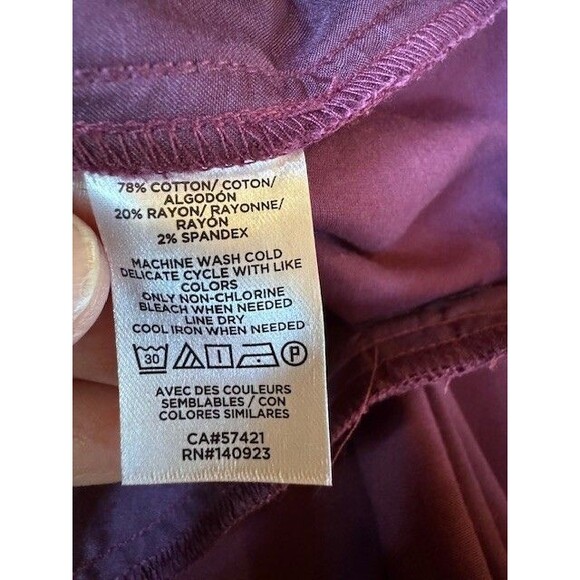 Ann Taylor LOFT Womens The Perfect Straight Pants Burgundy Wine Sz 12 Chino NWT - Picture 13 of 13